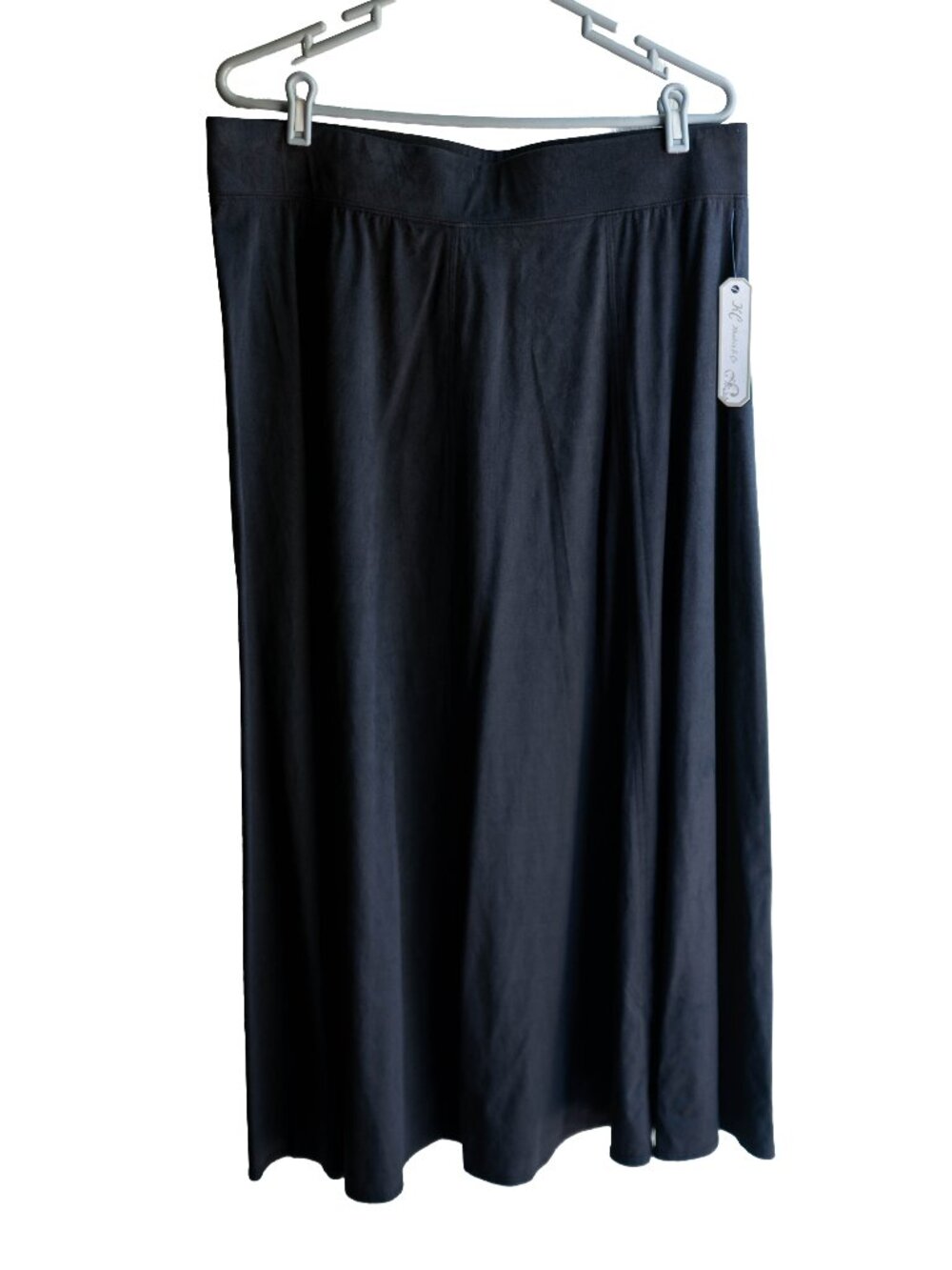 NWT KC Khakis & Co Navy Blue Suede Maxi Skirt - Large